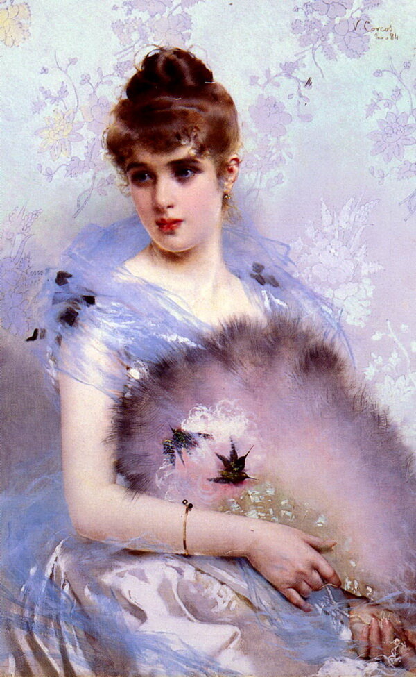 Витторио Коркос. The Feathered Fan, 1884 год.