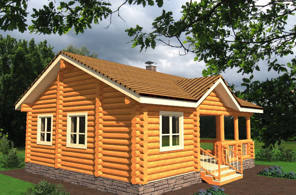 Дом-баня с террасой