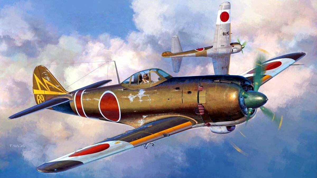 Ki-84 47-го сентай (художник Takayoshi Wada).