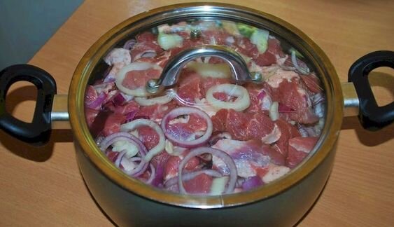 Плотно замаринованное мясо
