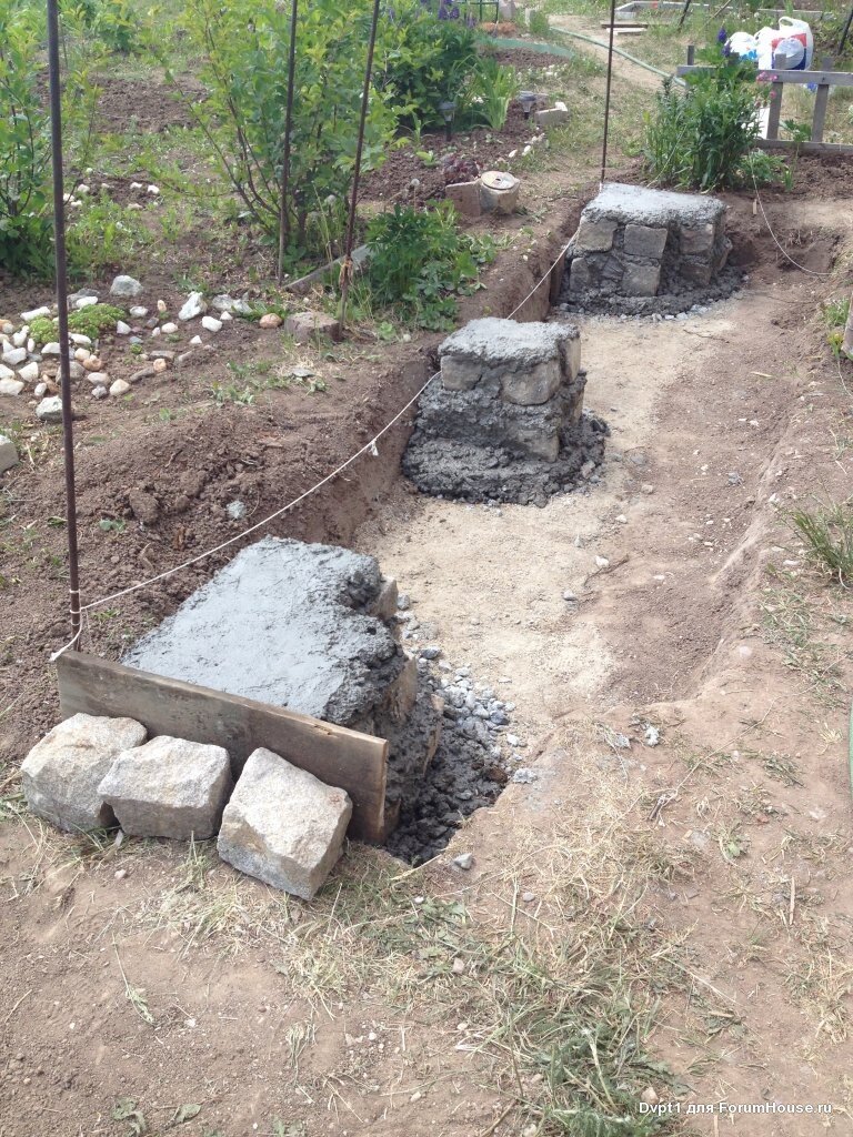 Фундамент из гранитных камней