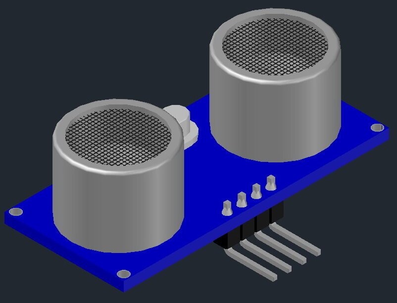 Общий вид ультразвукового датчика(чертеж).