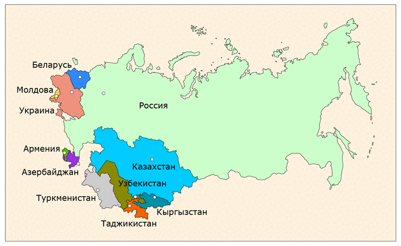 Карта стран СНГ
