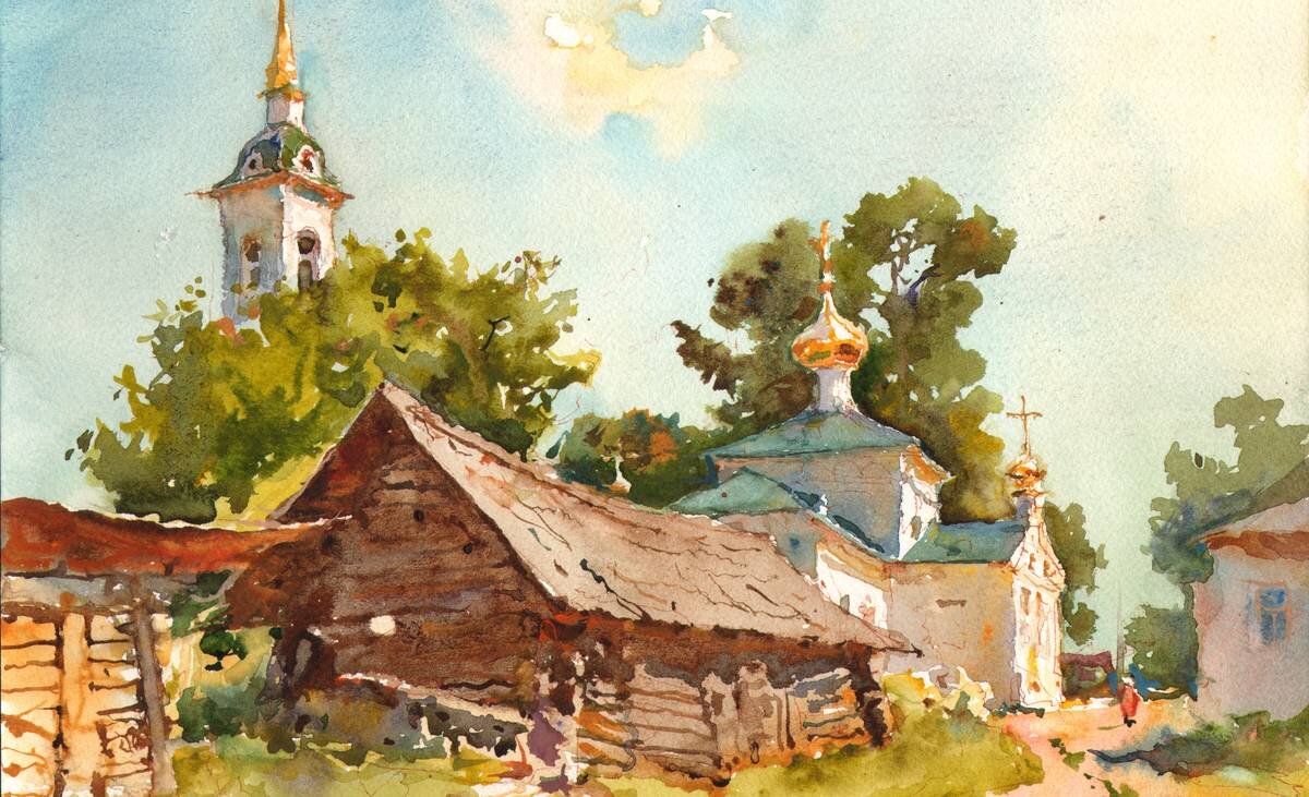 На фото: картина Сергея Алдушкина "Лето в Белбаже" (2019). Фото предоставлено пресс-службой НГХМ