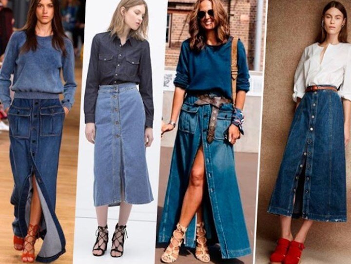 С чем носить джинсовую юбку в 2023 году: модные идеи образов