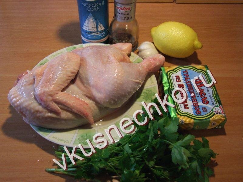Ароматная курочка в лимонно чесночном соусе, ингредиенты для приготовления.