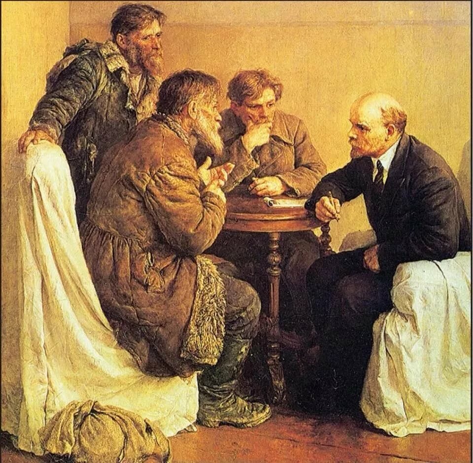 Репродукция картины Владимира Серова «Ходоки у Ленина»