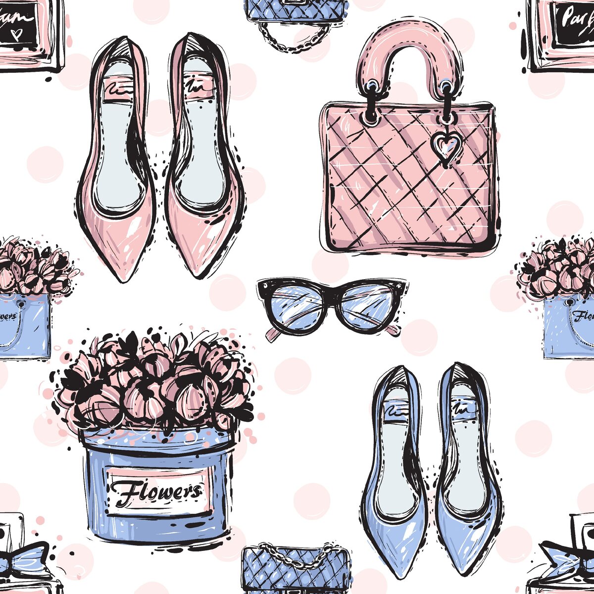 Accessories for women and men pattern draw