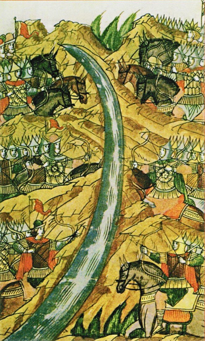 В каком году происходило стояние на угре. Битва на Угре 1480. Стояние на реке Угре 1480. Хан Ахмат стояние на реке Угре.