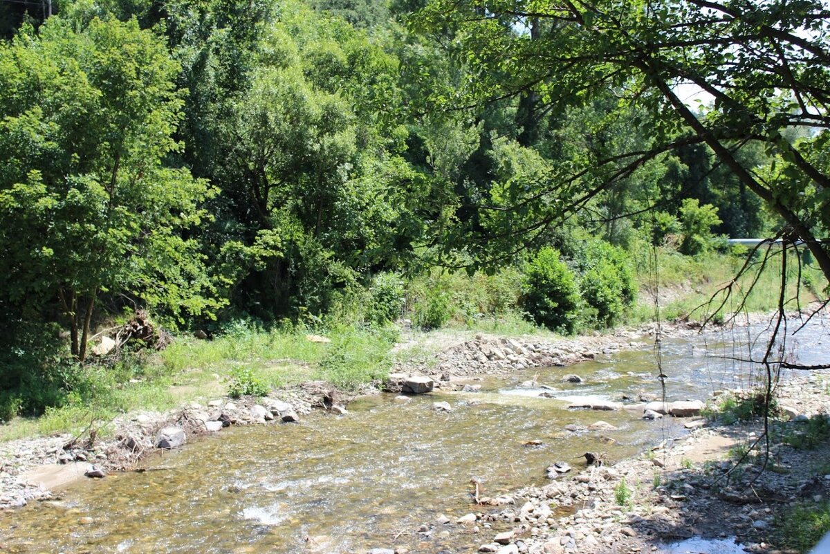 Благоевград, лето. Вот в такой ручей превращается летом наша речка Бистрица. И трудно представить, что когда-то в июле она принесла в город разрушительное наводнение