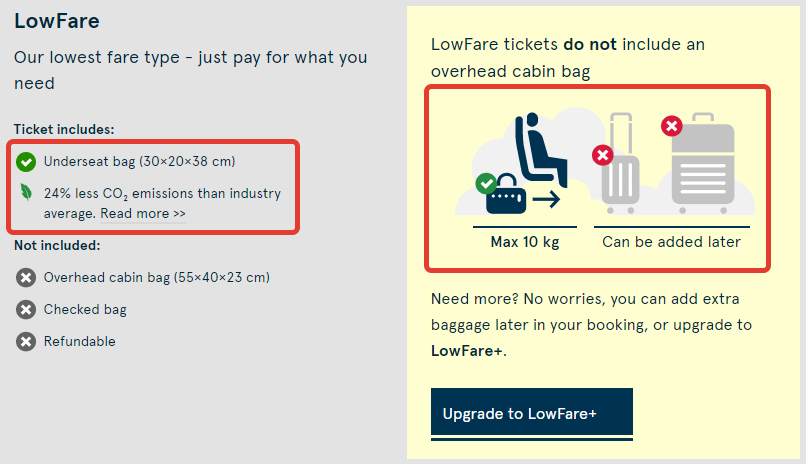 Новые правила провоза бесплатной ручной клади на борту Norwegian Air