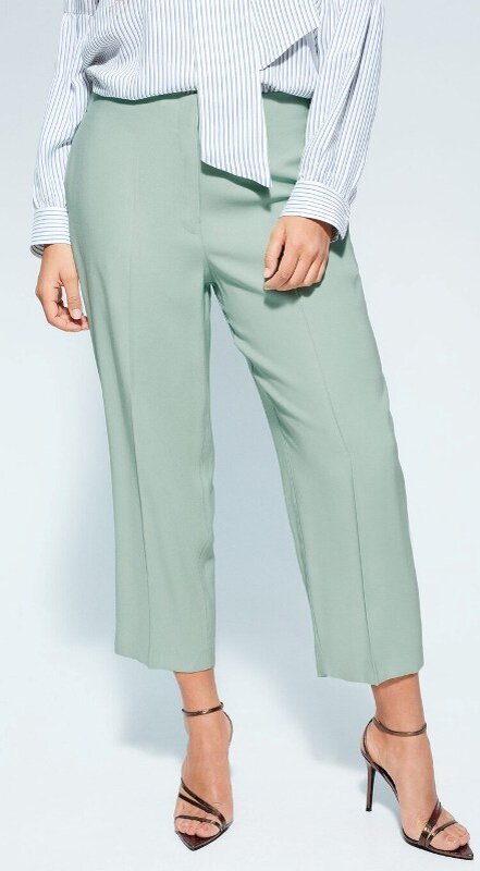 Модные брюки светло-бирюзового цвета 