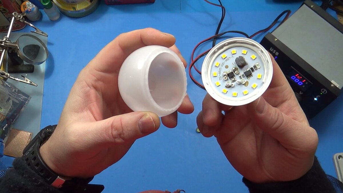 Сделал из LED лампы 220В переноску для авто на 12В. | 🛠Мастерская  OnlyKit🛠 | Дзен