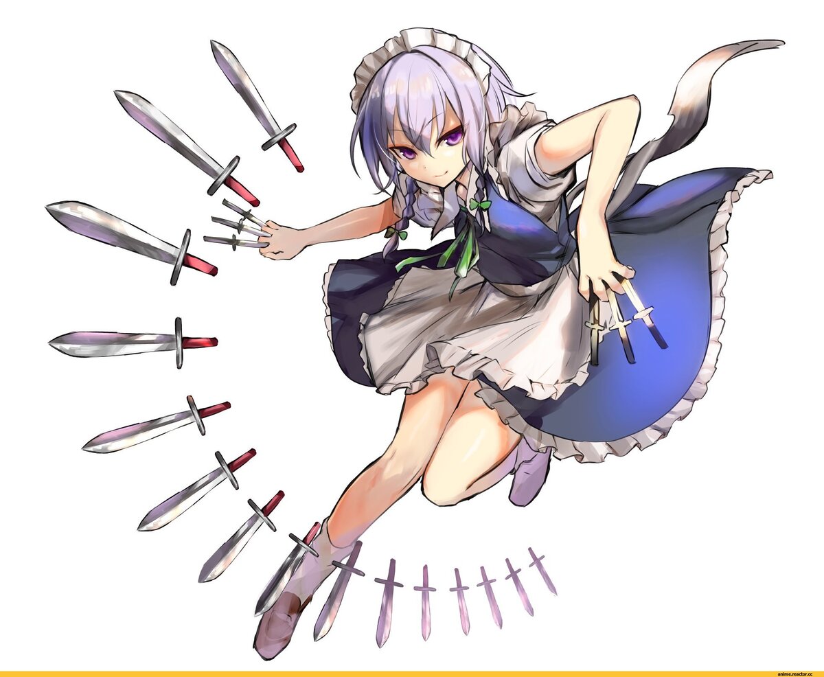 Touhou Project - Сакуя Изаёй и сила торможения её метательных ножей.