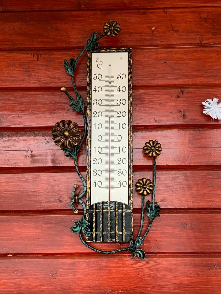 Фасадный термометр кованый