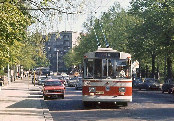 ЗиУ-9 на 14 троллейбусном маршруте в Хельсинки, 1973 год, источник фото https://twitter.com/terijoki_ru