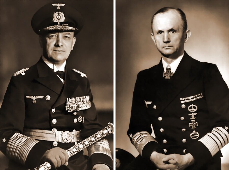 Гросс-адмирал Эрих Редер (Erich Johann Albert Raeder, 1876–1960)
Гросс-адмирал Карл Дёниц (Karl Dönitz, 1891–1980)