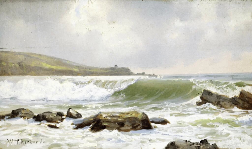Уильям Трост Ричардс, "Пляж Корнуолл", 1890-1899 гг., Центр изобразительных искусств Айрис и Б. Джеральда Кантора, Стэнфорд, Калифорния, США.