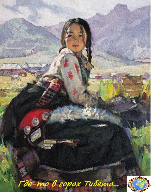 Тибетская девочка картина