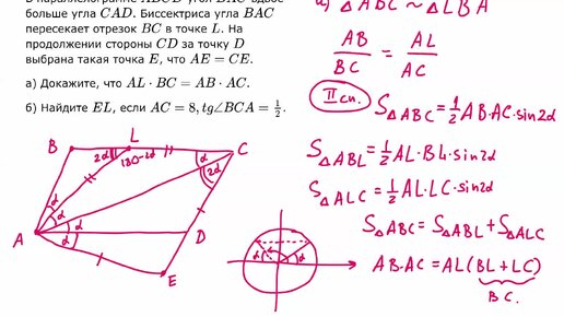 Геометрия, реальный ЕГЭ 2022, Задача 2, Математика, Вторая часть, Параллелограмм, Биссектриса, Тангенс