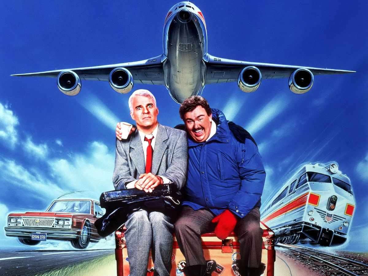 Самолеты поезда люди. Самолетом, поездом, машиной (1987). Planes, Trains & Automobiles [1987 Постер.