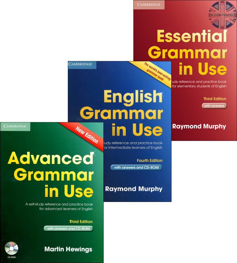 Пособия разбиты по уровням владения языком: Essential Grammar in Use, English Grammar in Use, Advanced Grammar in Use.