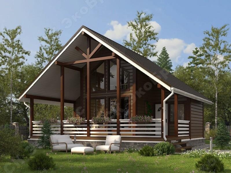 Рисунок 1. Проект каркасного дома с мансардой Ладога Д-11