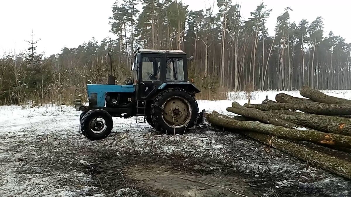 Скачать бесплатно фото трактор 55 в лесу