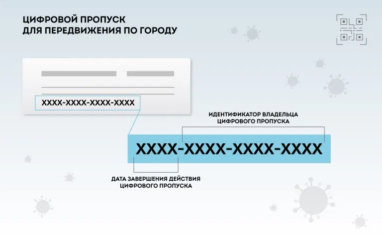 Образец электронного пропуска для передвижений по Москве
