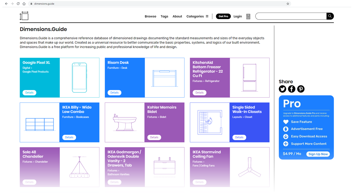 Dimensions.Guide — объекты в форматах DWG, SVG и JPG для проектирования  интерьеров. | CG Channel | Дзен