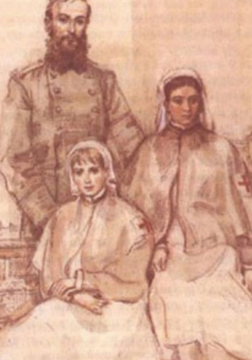 Рисунок, на котором Юлия Вревская изображена с подругой по имени Мария. Быть может, это - Мария  Неелова? 