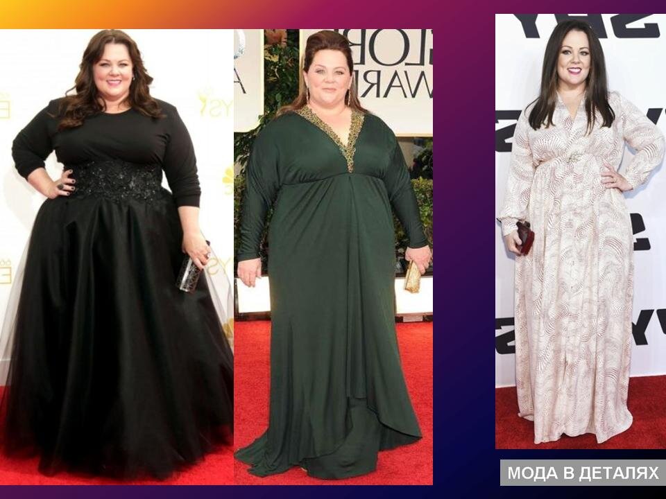 Мелисса Маккарти до похудения и в его процессе