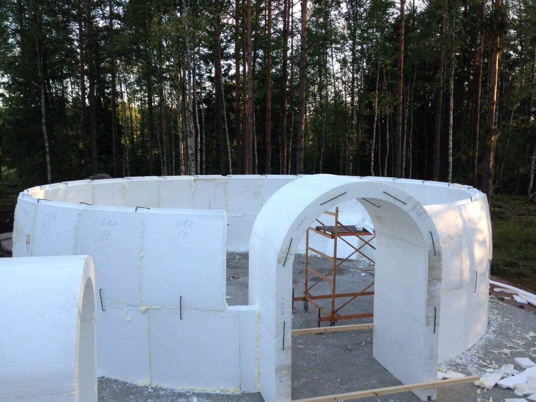 Процесс сборки купола