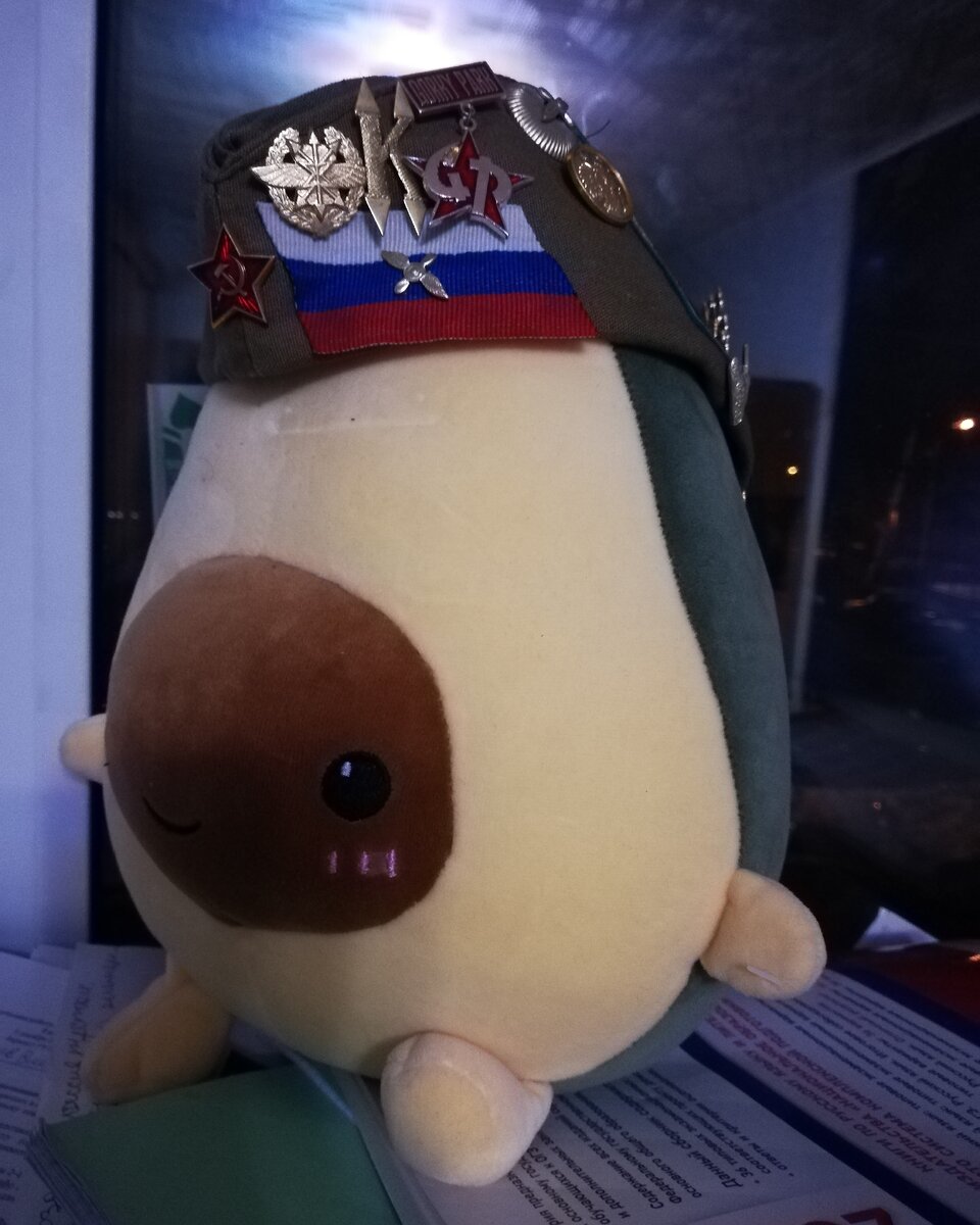 Просто мой плюшевый авокадо в соответствующем прикиде