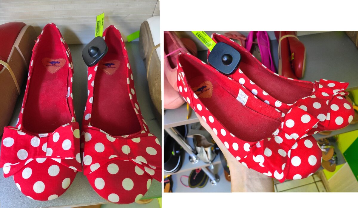 Красные балетки в белый горох. Они такие яркие и заметные. Но всë еще ждали свою хозяйку и наверное ведь дождаться. 