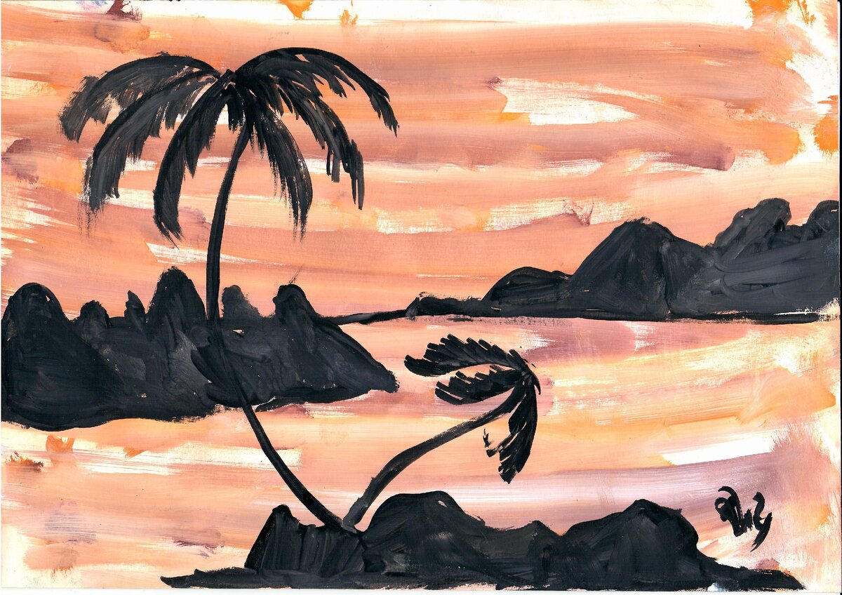 Формат А4. Гуашь.