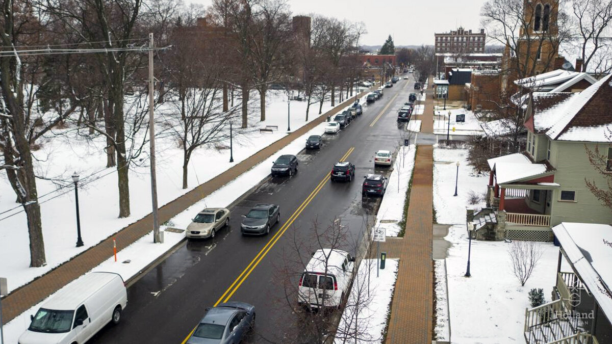 Отапливаемые тротуары и улицы в штате Мичиган, город Голландия