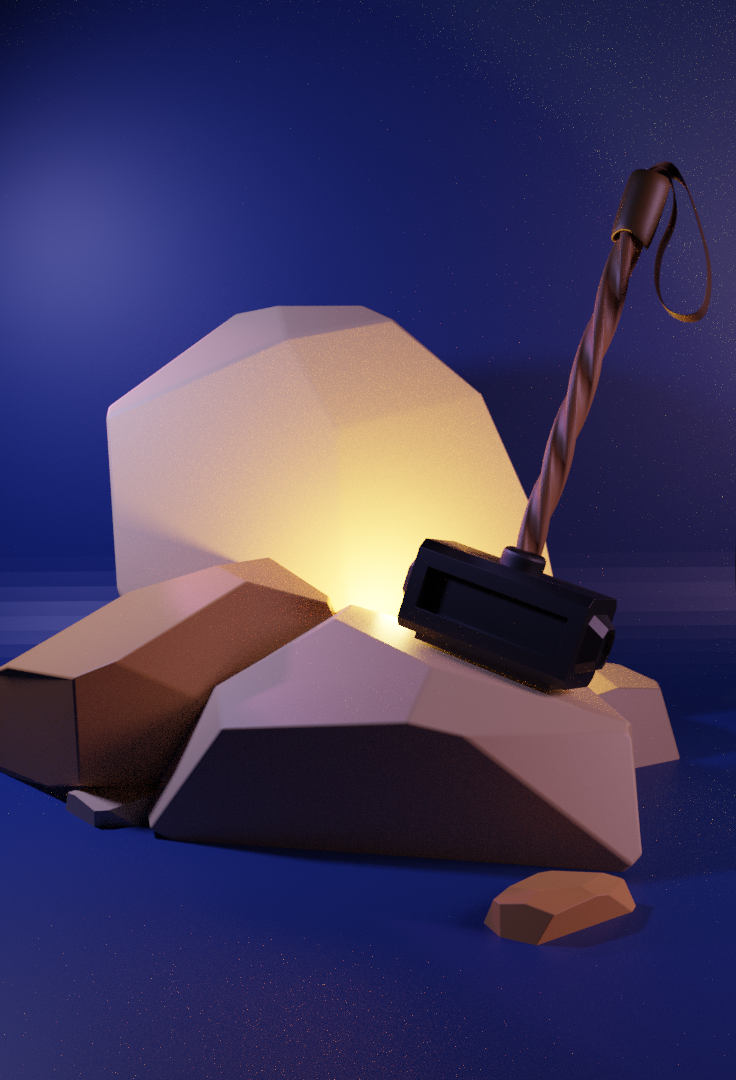 Молот в low_poly 