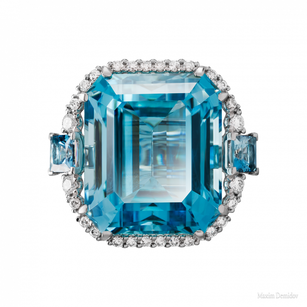 Кольцо «Антарктида» с аквамарином и бриллиантами, Maxim Demidov