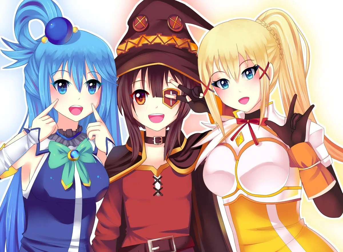 Изображено аниме - этот замечательный мир