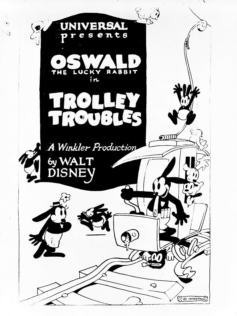 Постер второй серии "Счастливый кролик Освальд в трамвайчике", 1927