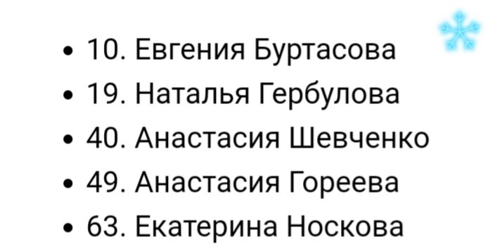 Номера россиянок на старте спринта