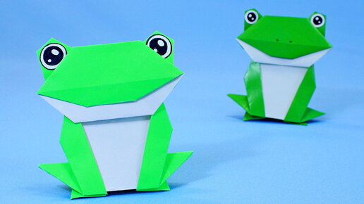 Лягушка прыгающая из бумаги | Оригами | Paper jumping frog