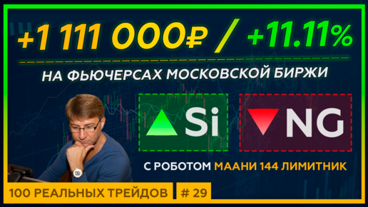 +1 111 000 ₽ ( +11.11% ) на ТРЕЙДИНГЕ фьючерсами Московской Биржи с роботом МААНИ 144