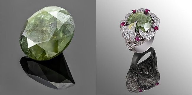 Selikhov Diamonds.Бриллиант зеленого цвета.  В 2019 году специалисты ювелирного дома Selikhov Diamonds приняли решение изготовить кольцо с этим бриллиантом, и в ноябре того же года оно было представлено на всемирной ювелирной выставке Jewellery Arabia, вызвав неподдельный интерес многочисленных посетителей. 

