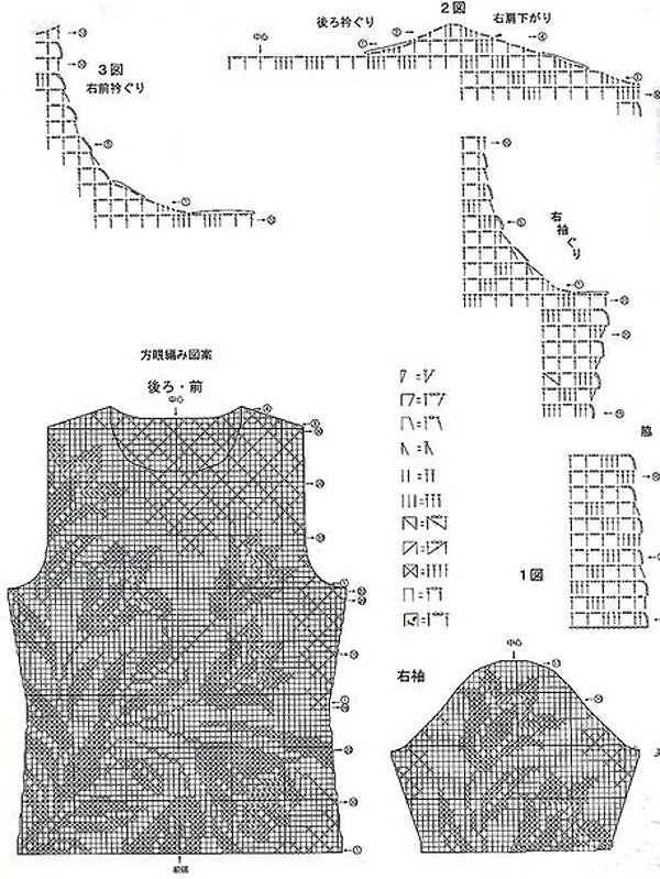 Схемы для филейного вязания для кофточек