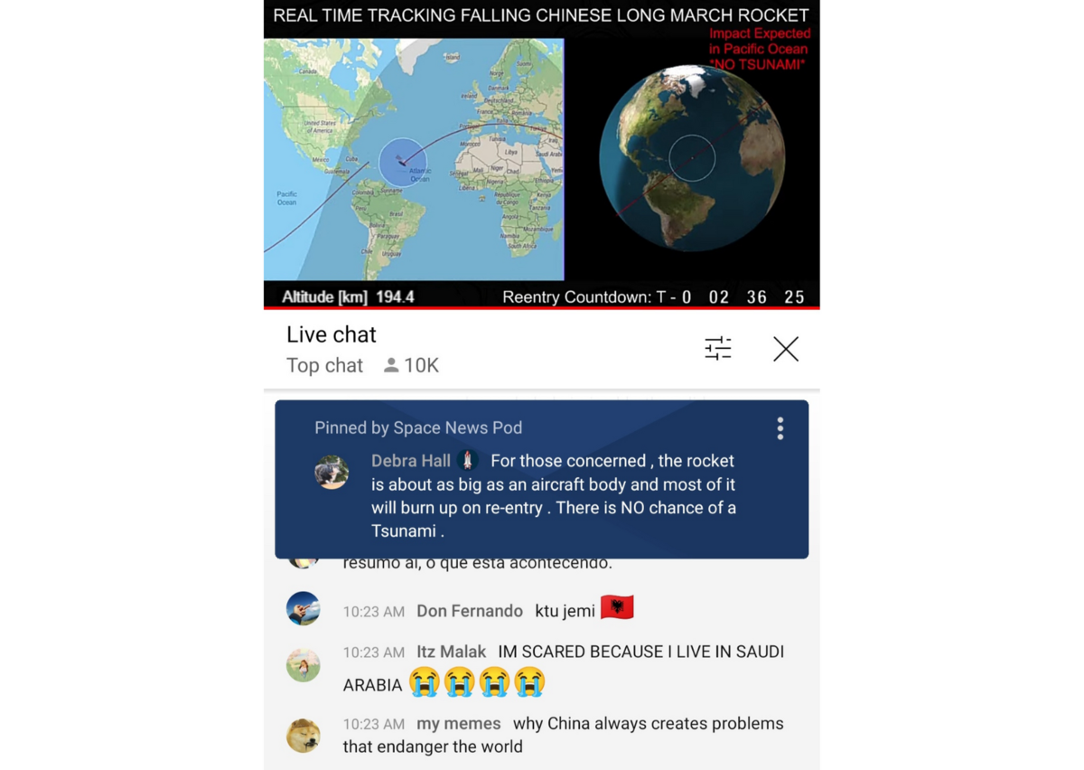 Я сделала скрин того прямого эфира. В комментариях тогда кто-то написал: "Мне страшно, потому что я живу в Саудовской Аравии".