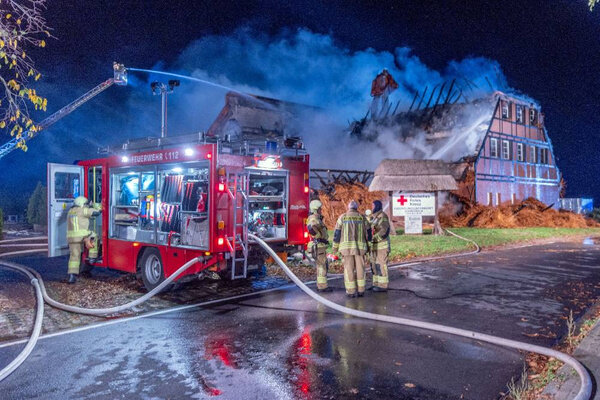 Вспыхнувший отельный комплекс "Шефербек". Обложка © ТАСС / DPA / Jens Büttner