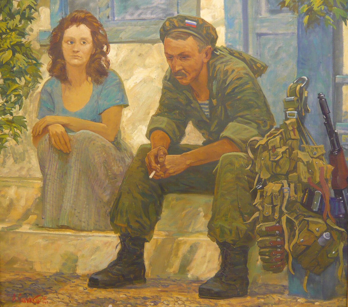 Сибирский А.В. "После ночного боестолкновения", 2005 г. Источник: https://leib-hussar.livejournal.com/827997.html?amp=1