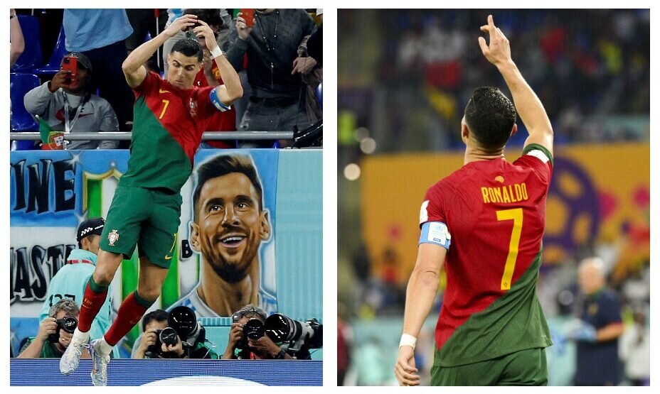    Роналду отпраздновал гол перед Месси. Фото: Reuters